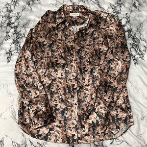 Lafayette 148 New York Abstract Floral Blouse